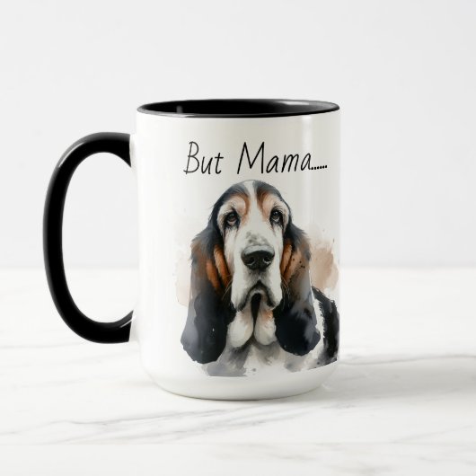  Cute Pet Mama Basset Hound Personalize Mug マグカップ (左)