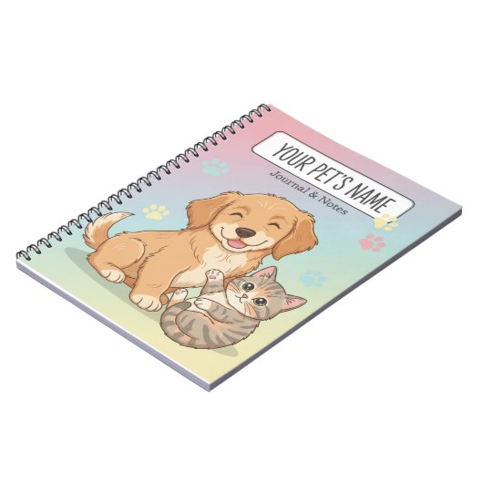 Cute Pet Notebook – Customizable Dog & Cat Journal ノートブック (左側)