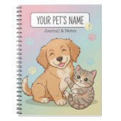 Cute Pet Notebook – Customizable Dog & Cat Journal ノートブック (正面)