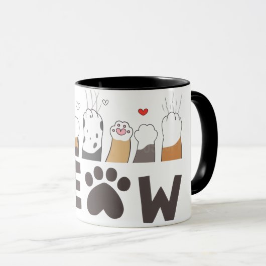 Cute Pet Paw Love Mug マグカップ (正面右)