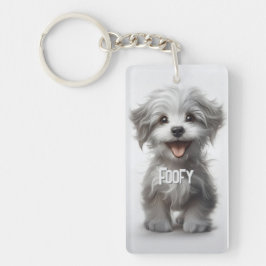 Cute pet photo with name gold plated necklace キーホルダー