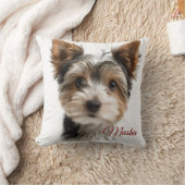 Cute Pet Pillow – Personalized Dog Name & Photo クッション (ブランケット)