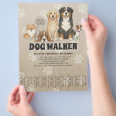 Cute Pet Sitting Dog Walker Custom Promotional チラシ (手)