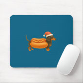 Cute Petite Christmas Funny Hot Dog Dachshund  マウスパッド (マウス)
