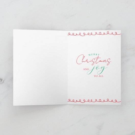 Cute Pets Christmas Aqua | Folded Greeting Card カード (内部)