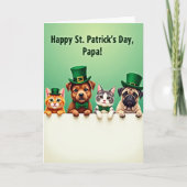 Cute Pets Patrick Day Papa Card カード (正面)