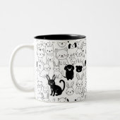 Cute Pets Pattern Mug ツートーンマグカップ (左)