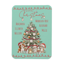 Cute Pets Watercolour Family Christmas Magnet  マグネット