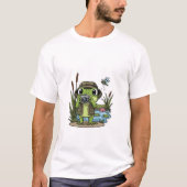 Cute Photographer Frog with Camera, Dragonfly Tシャツ (正面)