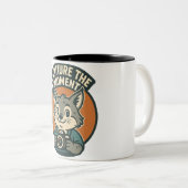 Cute Photographer Lynx Vintage Mascot Design ツートーンマグカップ (正面右)