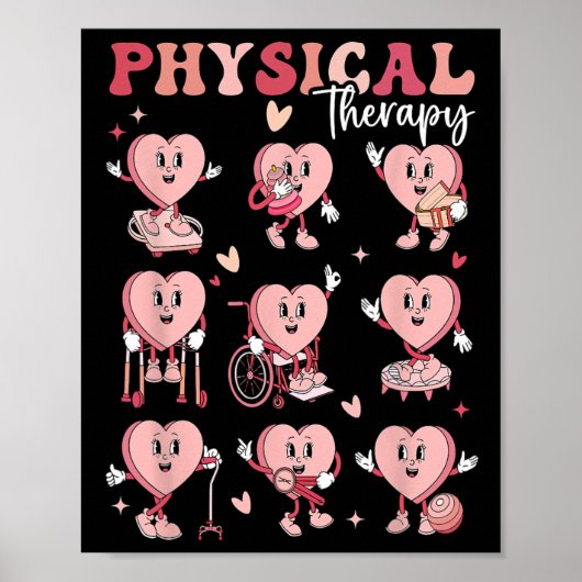 Cute Physical Therapy Valentine's Day Pt Pta Pedia ポスター (正面)