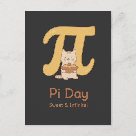 Cute Pi Day Cat Shirt シーズンポストカード (正面)