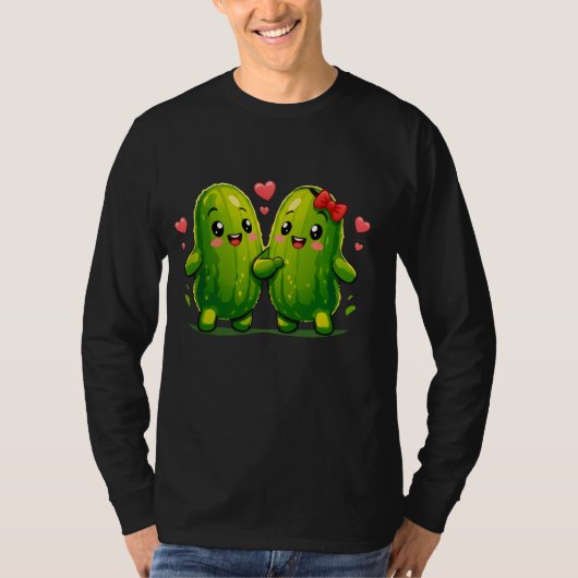 Cute Pickle Couple Funny Kawaii Pickles T-Shirt fo Tシャツ (正面)