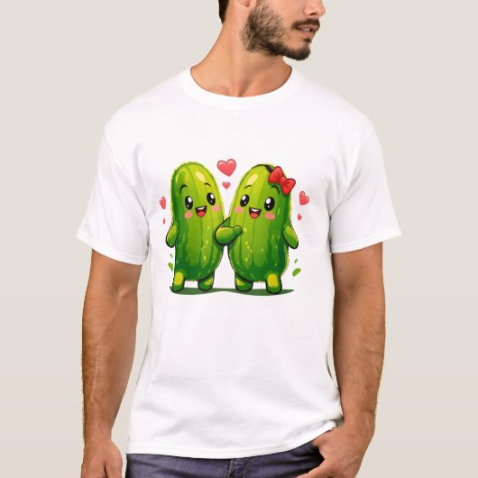Cute Pickle Couple Funny Kawaii Pickles T-Shirt fo Tシャツ (正面)