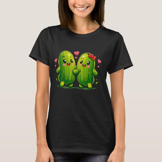 Cute Pickle Couple Funny Kawaii Pickles T-Shirt fo Tシャツ (正面)