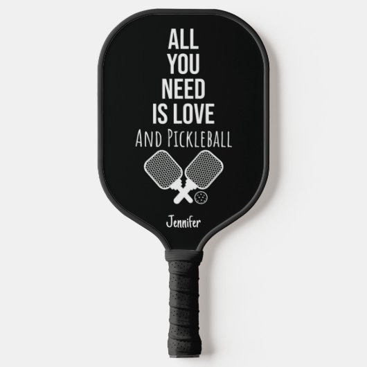 Cute Pickleball Typography Modern Trendy Cool ピックルボールラケット (正面)