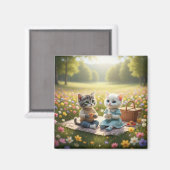 Cute Picnic Cat Magnet | Tom & Luna Spring Picnic  マグネット (正面/裏面)