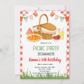 Cute picnic party theme invitation 招待状 (正面)