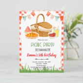 Cute picnic party theme invitation 招待状 (スタンド正面)