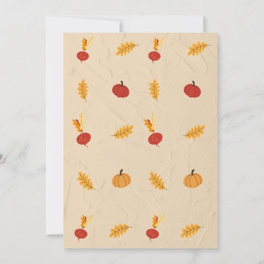 Cute Pie Pumpkin Thanksgiving Dinner 招待状 (裏面)