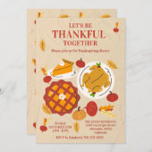 Cute Pie Pumpkin Thanksgiving Dinner 招待状 (正面/裏面)