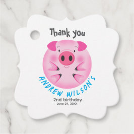 Cute Pig Ball Rustic Farm Party Animal フェイバータグ
