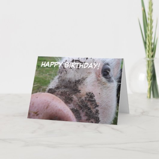 Cute Pig Birthday Card カード (正面)