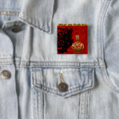 Cute Pig Chinese Year Zodiac Birthday Square B 缶バッジ (インサイチュ)