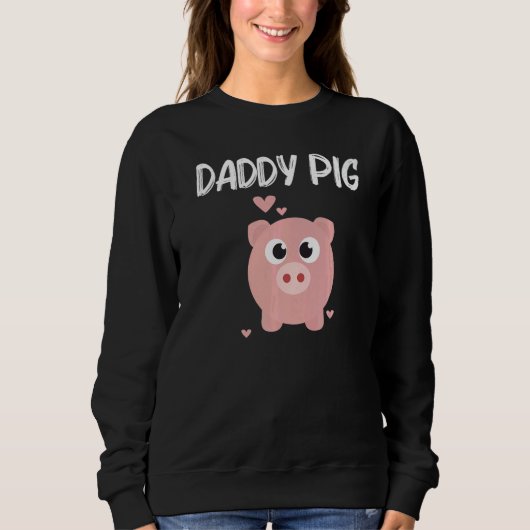 Cute Pig Designs For Dad Men  Farming Animal Pigle スウェットシャツ (正面)