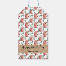 Cute Pig Gift Tags  Farm Animal Birthday & Holiday ギフトタグ