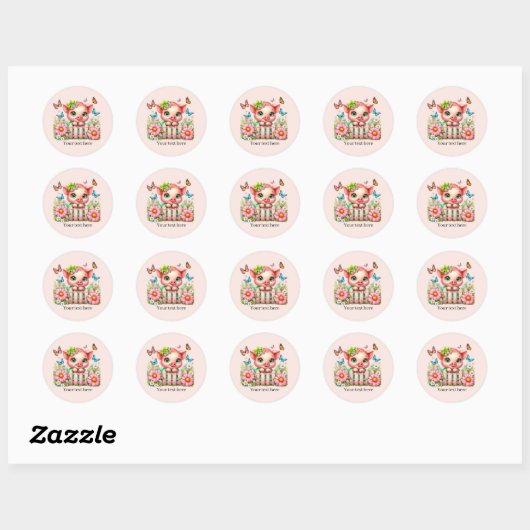 Cute pig lovers customizable  ラウンドシール (シート)