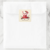 Cute pig lovers customizable Square Sticker スクエアシール (バッグ)