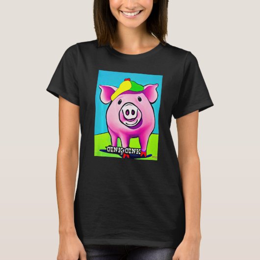 Cute Pig Piggie Oink Oink  13 Tシャツ (正面)