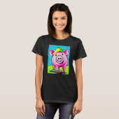 Cute Pig Piggie Oink Oink  13 Tシャツ (正面フル)