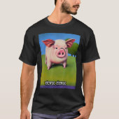 Cute Pig Piggie Oink Oink 36 Tシャツ (正面)