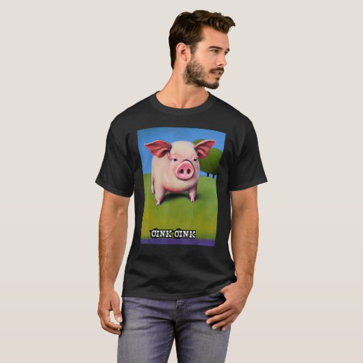 Cute Pig Piggie Oink Oink 36 Tシャツ (正面フル)