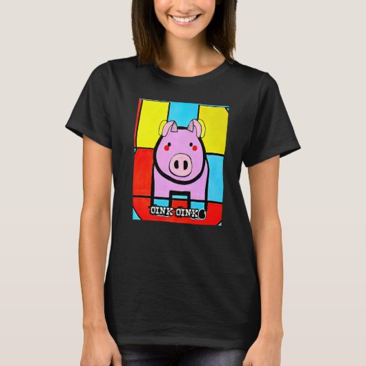 Cute Pig Piggie Oink Oink Premium_3 Tシャツ (正面)