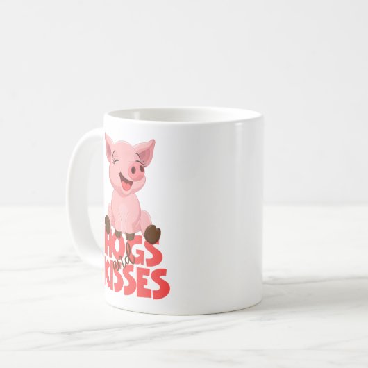 Cute Pig Pun コーヒーマグカップ (正面左)