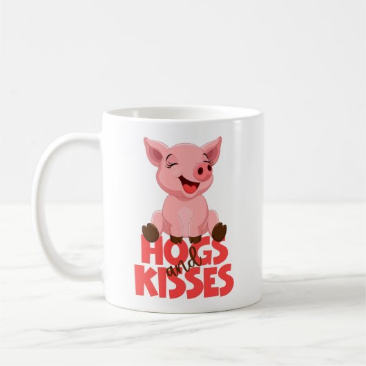 Cute Pig Pun コーヒーマグカップ (左)