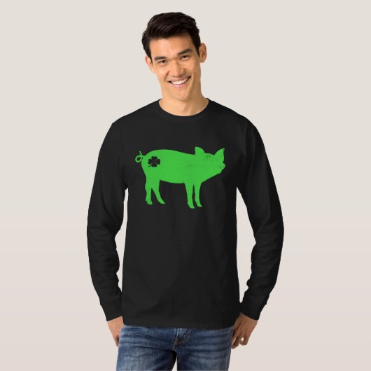 Cute Pig Shamrock St Patrick s Day Saint Paddy s Tシャツ (正面フル)
