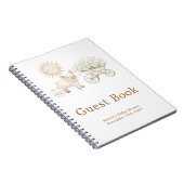 Cute Pig Wheelbarrow Baby Shower Guest Book ノートブック (右側)