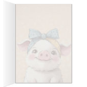 Cute Pig with Bandana Kids Birthday Invitation (内側 (右))