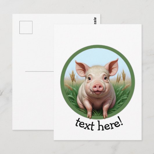 cute pig with your text ポストカード (正面/裏面)
