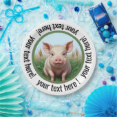cute pig with your text! You can change the size. ペーパープレート (パーティー)