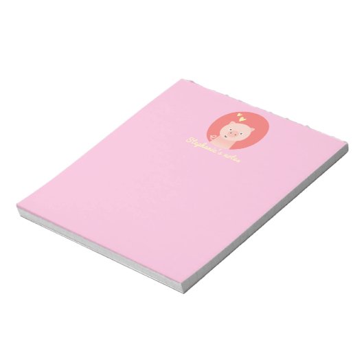 Cute Piglet - Personalized Girls Notepad ノートパッド (回転)