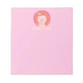 Cute Piglet - Personalized Girls Notepad ノートパッド (正面)