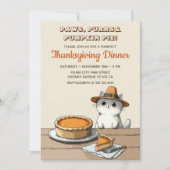 Cute Pilgrim Cat Purrfect Thanksgiving Dinner 招待状 (正面)