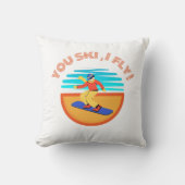 cute Pillow for skiing lovers クッション (正面)