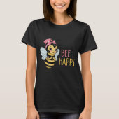 Cute Pin-Up Bee "Bee Happy" Tシャツ (正面)