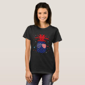 Cute Pineapple Costume USA 4th of July Men Women Tシャツ (正面フル)